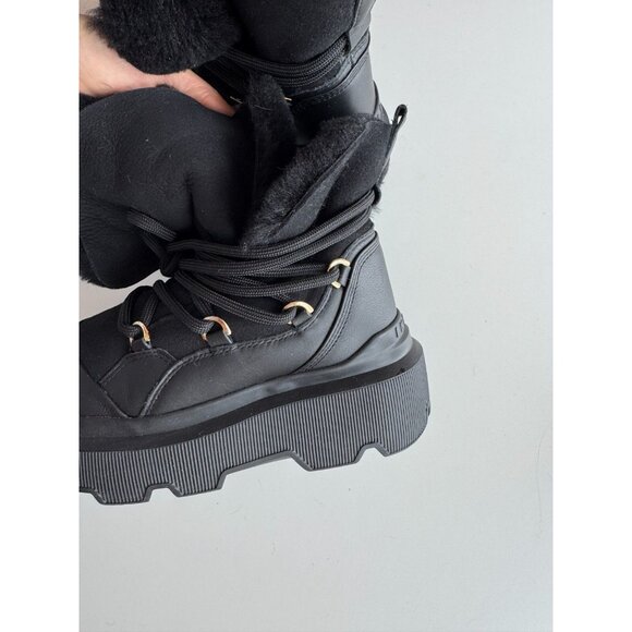 NWOB INUIKII Endurance Trekking Black Leather Shearling Winter Boots, Size 36 - Picture 7 of 16